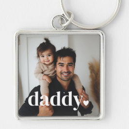 Daddy Heart - Foto des Ersten Vaters Schlüsselanhänger