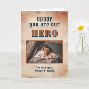 Daddy Held Wasserfarbe Vater Andenken Familienfoto Karte