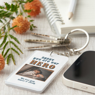 Daddy Hero Pater Keepake Family Foto Schlüsselanhänger