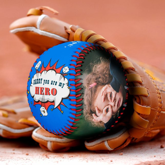 Daddy Hero Superhero Vater Father's Day Foto Baseb Baseball (Von Creator hochgeladen)