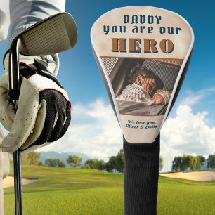 Daddy Hero Watercolor Pater Keepake Foto Golf Headcover