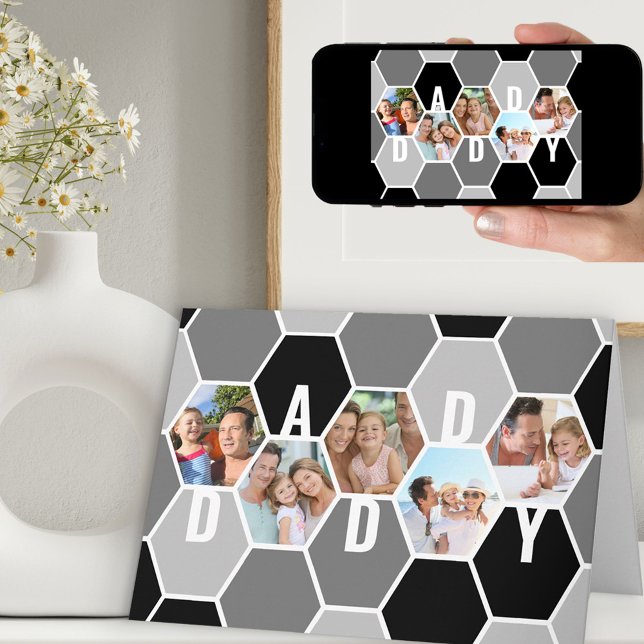 Daddy Honeycomb Foto Collage 5 Foto Birthday Karte (Von Creator hochgeladen)