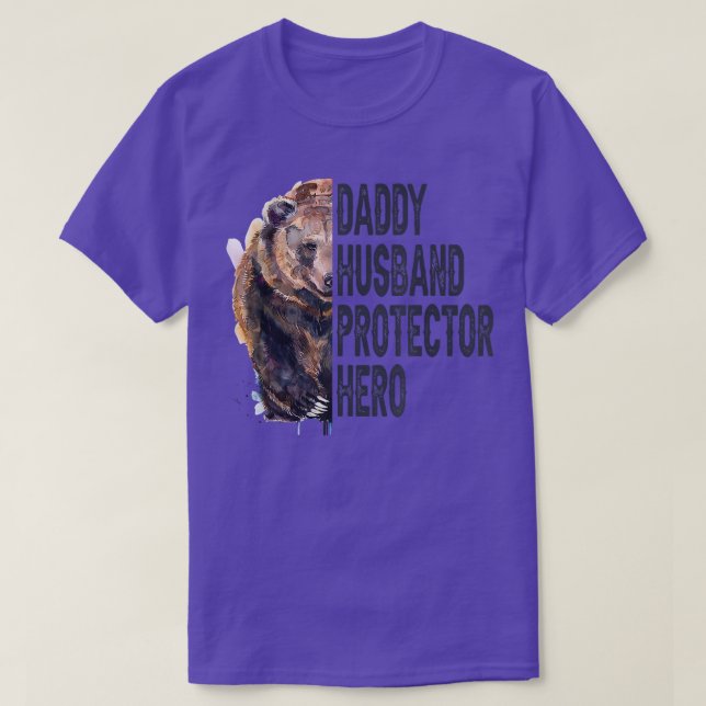 Daddy Husband Protector Hero Vatertag T-Shirt (Design vorne)