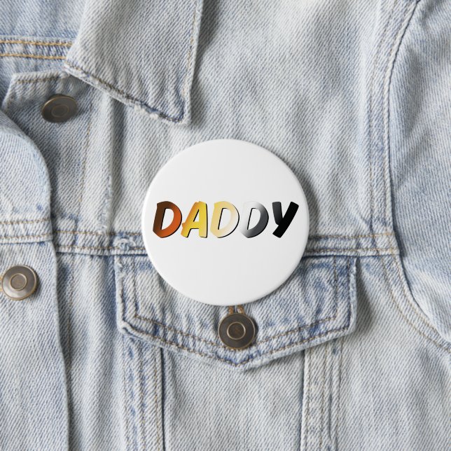 Daddy in Bärenfarben - Bold Gay Bar Design Button (Beispiel)