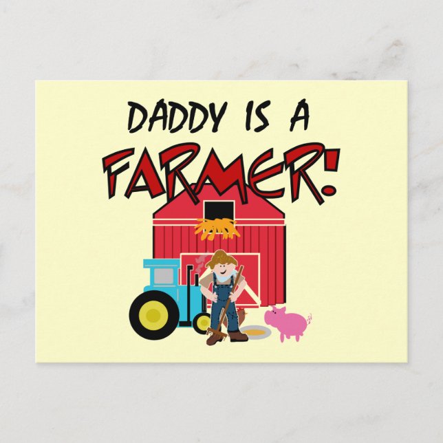 Daddy ist Bauer Tshirts and Gifts Postkarte (Vorderseite)