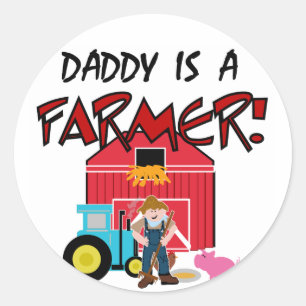Daddy ist Bauer Tshirts and Gifts Runder Aufkleber