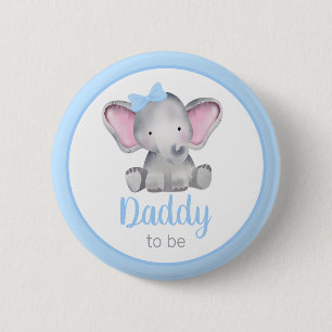 Daddy ist Elephant Boy Baby Shower Button