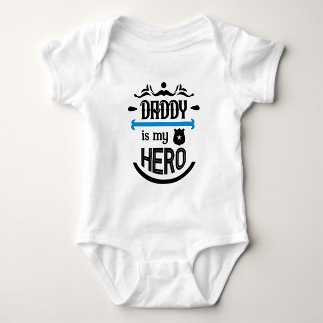 Daddy ist mein Hero Baby Bodysuit Strampler (Vorderseite)