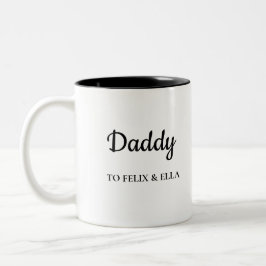 Daddy | Kindernamen des modernen Vaters Zweifarbige Tasse