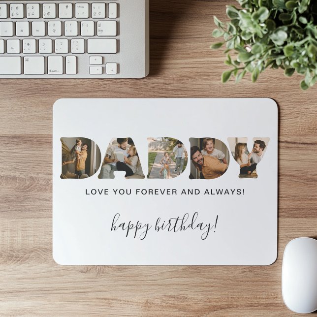 DADDY Letter Photo Collage Birthday Mousepad (Von Creator hochgeladen)