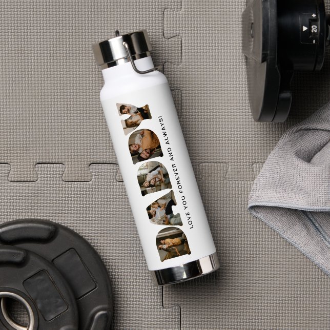 DADDY Letter Photo Collage Trinkflasche (Fitnesstudio (gedreht))