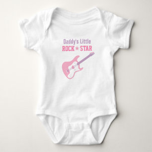 Daddy Little Rock Star Pink Gitarre für Baby Girls Baby Strampler