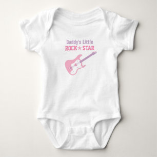 Daddy Little Rock Star Pink Gitarre für Baby Girls Strampler