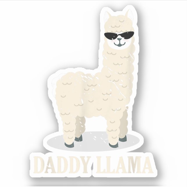 Daddy Llama Alpaca Funny Animal Lover Aufkleber (Vorderseite)