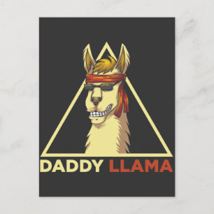 Daddy Llama Husband Cool Sunglasses Alpaca Vater Postkarte