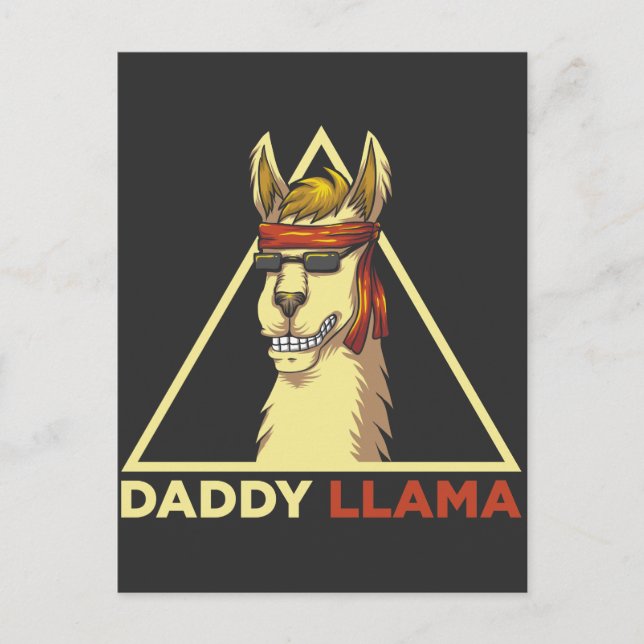 Daddy Llama Husband Cool Sunglasses Alpaca Vater Postkarte (Vorderseite)