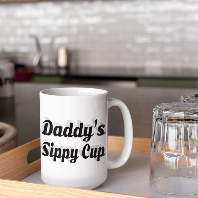 Daddy lustigen Kaffee Zitat schwarzen Halbtext Jumbo-Tasse (Von Creator hochgeladen)