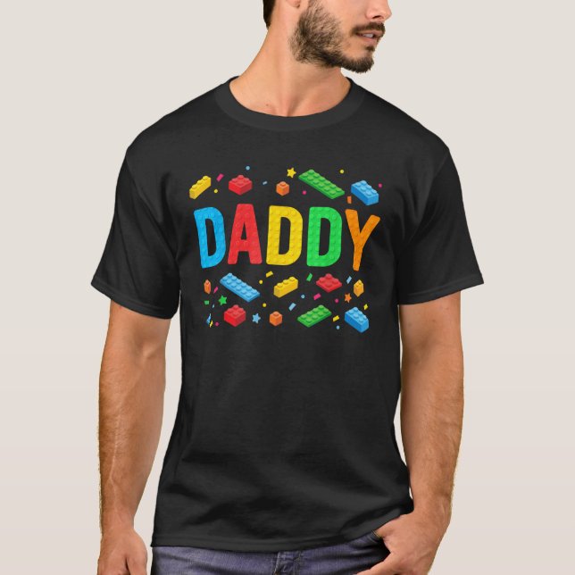 Daddy Master Builder Gebäude Bricks Blocks Family T-Shirt (Vorderseite)
