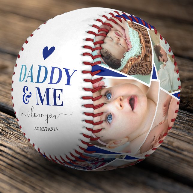 "Daddy & Me" Foto Collage des Vaters Baseball (Von Creator hochgeladen)