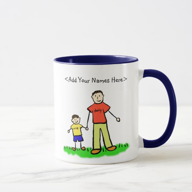 Daddy & Me Little Boy Tasse (Individuelle Namen) (Rechts)