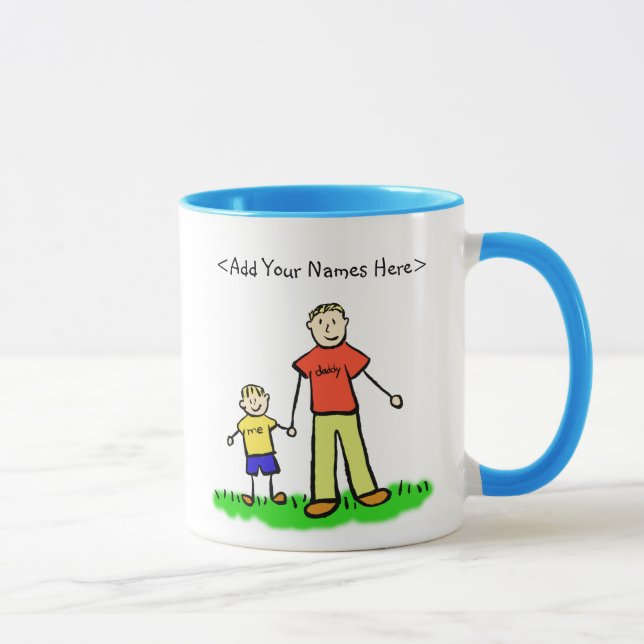 Daddy & Me Little Boy Tasse (Individuelle Namen) (Rechts)