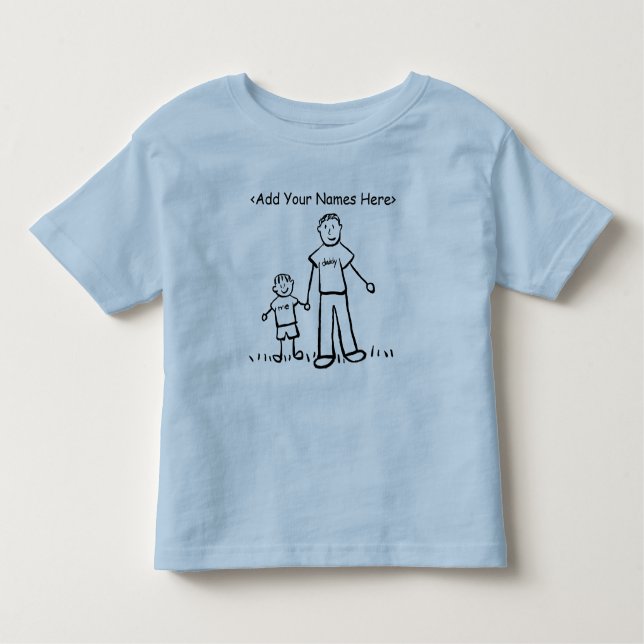 Daddy & Me T - Shirt Family Art (Individuelle Name (Vorderseite)