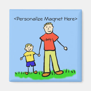 Daddy & Me - Vater und Sohn Custom Magnet (Blond)