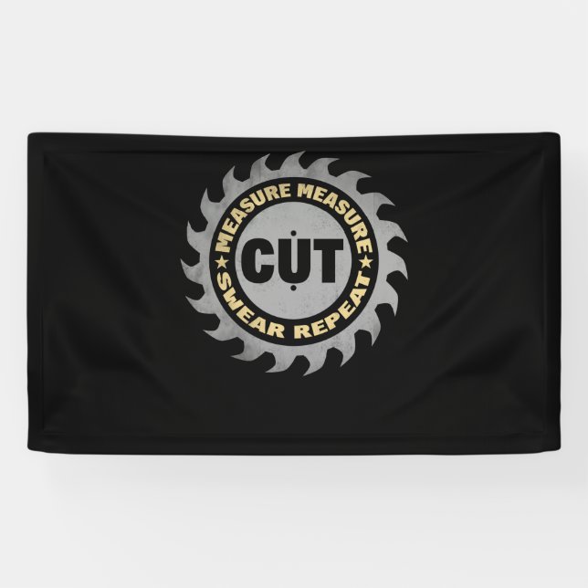 Daddy Measure Cut Handyman Woodworker Vatertag Banner (Horizontal)