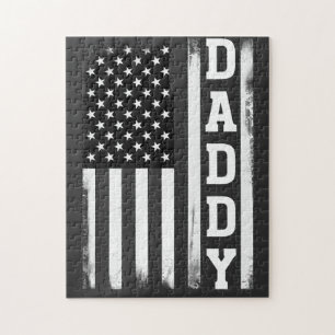 Daddy mit US-amerikanischer Flagge Puzzle
