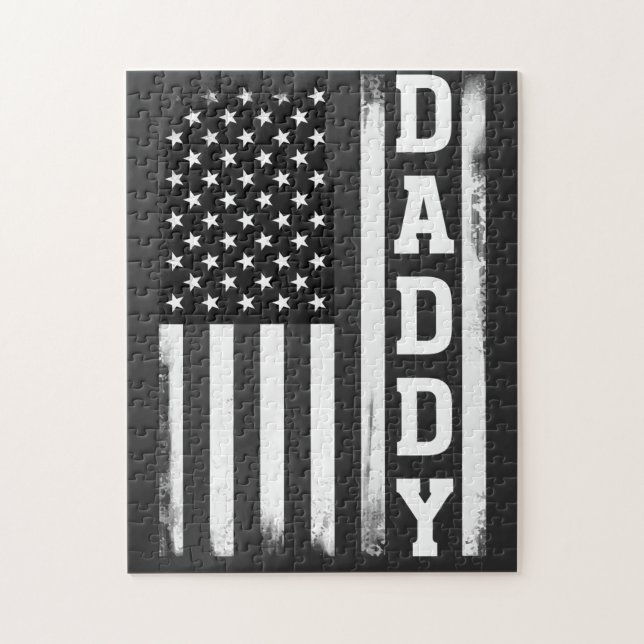 Daddy mit US-amerikanischer Flagge Puzzle (Vertikal)