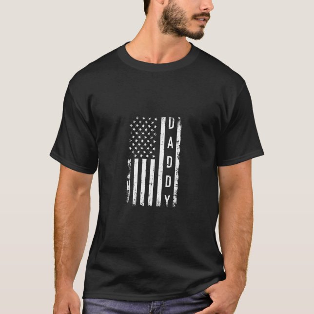 Daddy mit US-amerikanischer Flagge T-Shirt (Vorderseite)