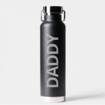 Daddy Modern Black & Gray Water Flasche