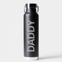 Daddy Modern Black & Gray Water Flasche
