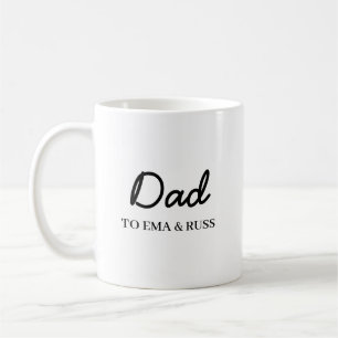 Daddy Modern Father’s Day Kinder Namen Schrift Kaffeetasse