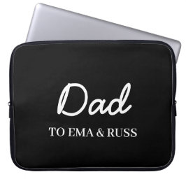 Daddy Modern Kids Names Father’s Day Black Laptopschutzhülle