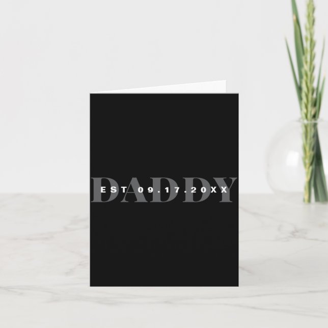 Daddy Modern Minimalist New Dad First Fathers Day  Karte (Vorderseite)