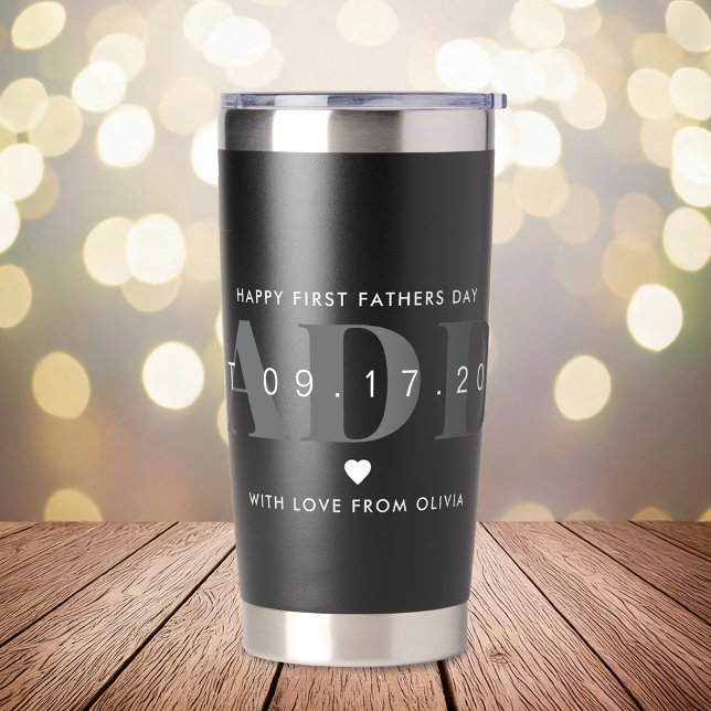 Daddy Modern Minimalistisch First Vathers Day Thermobecher (Von Creator hochgeladen)