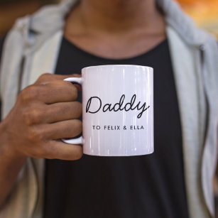 Daddy   Moderne Kinder am Tag des Vaters nennen Sk Zweifarbige Tasse