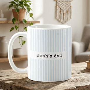 Daddy Mommy Beige Streifen Papa Baby Enthüllung Kaffeetasse
