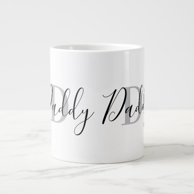 Daddy-Monogramm Grau Jumbo-Tasse (Vorderseite)