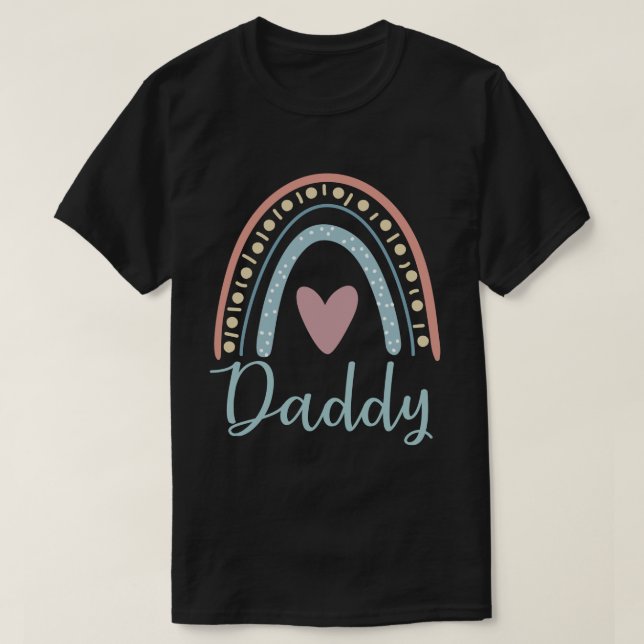 Daddy Niedlich Vater Family Matching Rainbow T-Shirt (Design vorne)