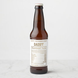 Daddy Nutritional Facts Vatertag Bierflaschenetikett
