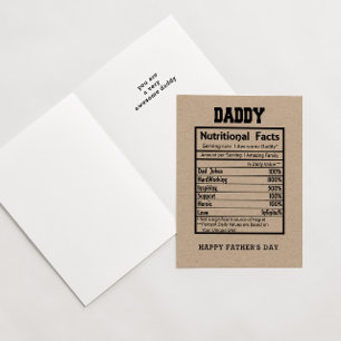 Daddy Nutritional Facts Vatertag Card Karte