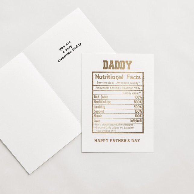 Daddy Nutritional Facts Vatertag Card Karte (Von Creator hochgeladen)