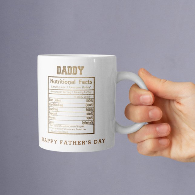 Daddy Nutritional Facts Vatertag Kaffeetasse (Von Creator hochgeladen)