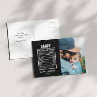 Daddy Nutritional Facts Vatertag Postcard