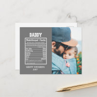Daddy Nutritional Facts Vatertag Postcard