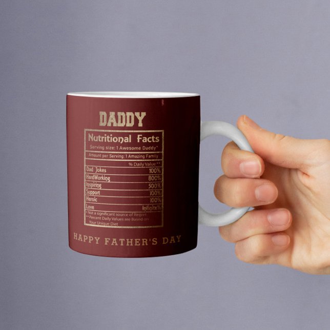 Daddy Nutritional Facts Vatertag Tasse (Von Creator hochgeladen)
