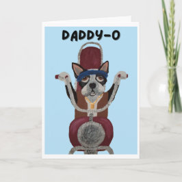 Daddy-O Boston Terrier Biker auf Motorrad Karte