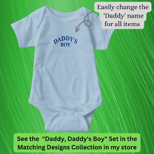 Daddy (oder irgendein Name) Matching Daddy's Boy Baby Strampler